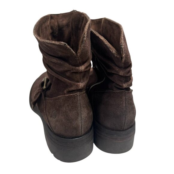 BORN Midway Engineer Ankle Boot Women size 9.5 Dark Brown Suede - Picture 4 of 5